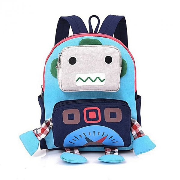 Cute cartoon robot-shaped children backpack schoolbag