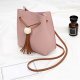 Ladies fashion tassel bucket bag Messenger bag purse pink cell phone pocket